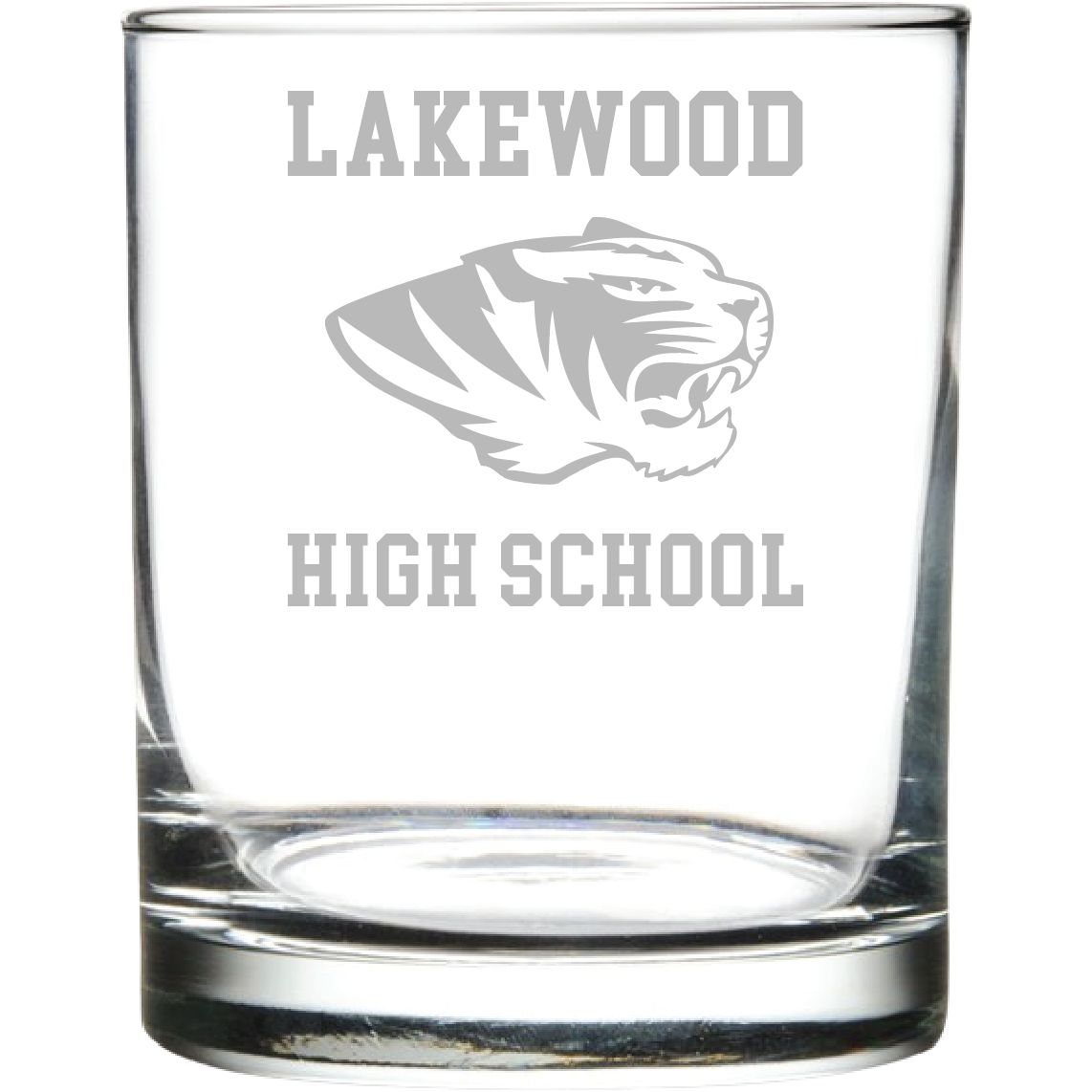 Lakewood High School Old Fashioned Glass - Flat Base