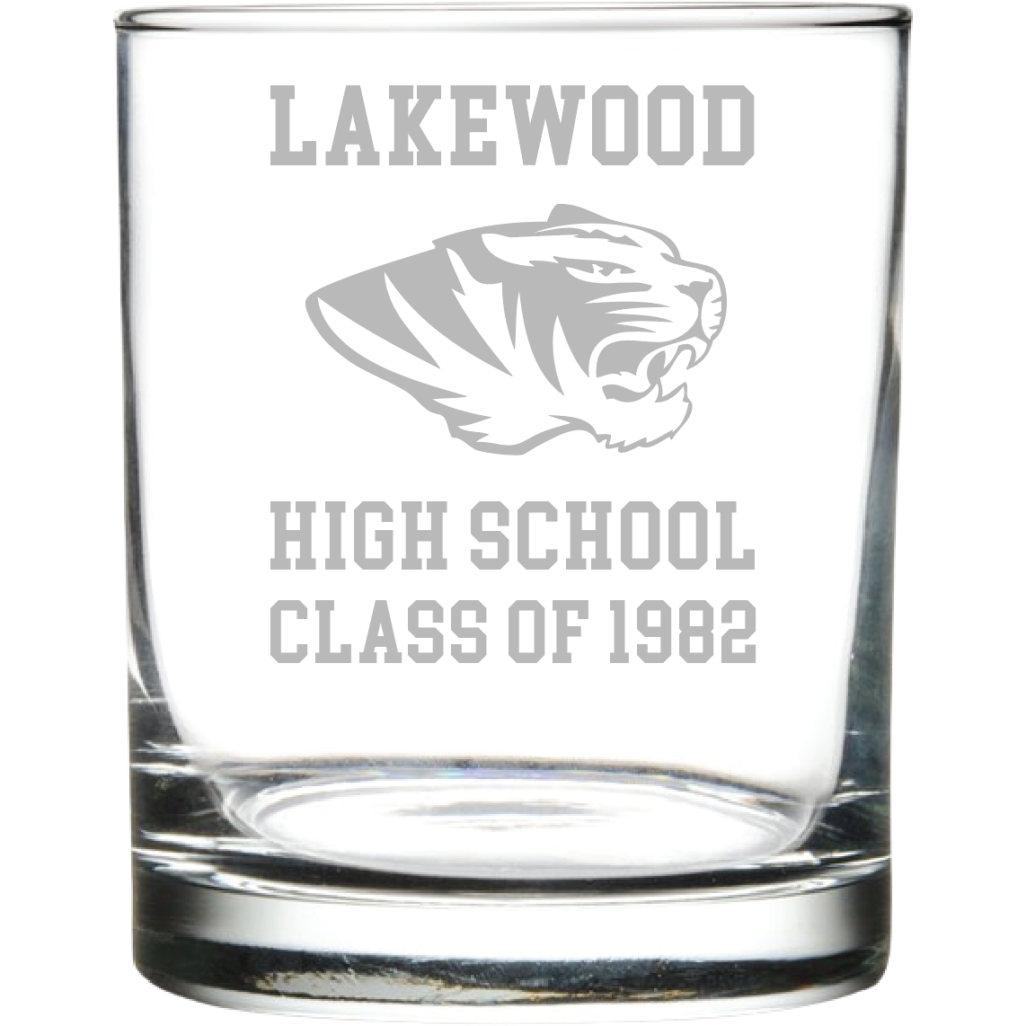 Lakewood High School Old Fashioned Glass - Flat Base