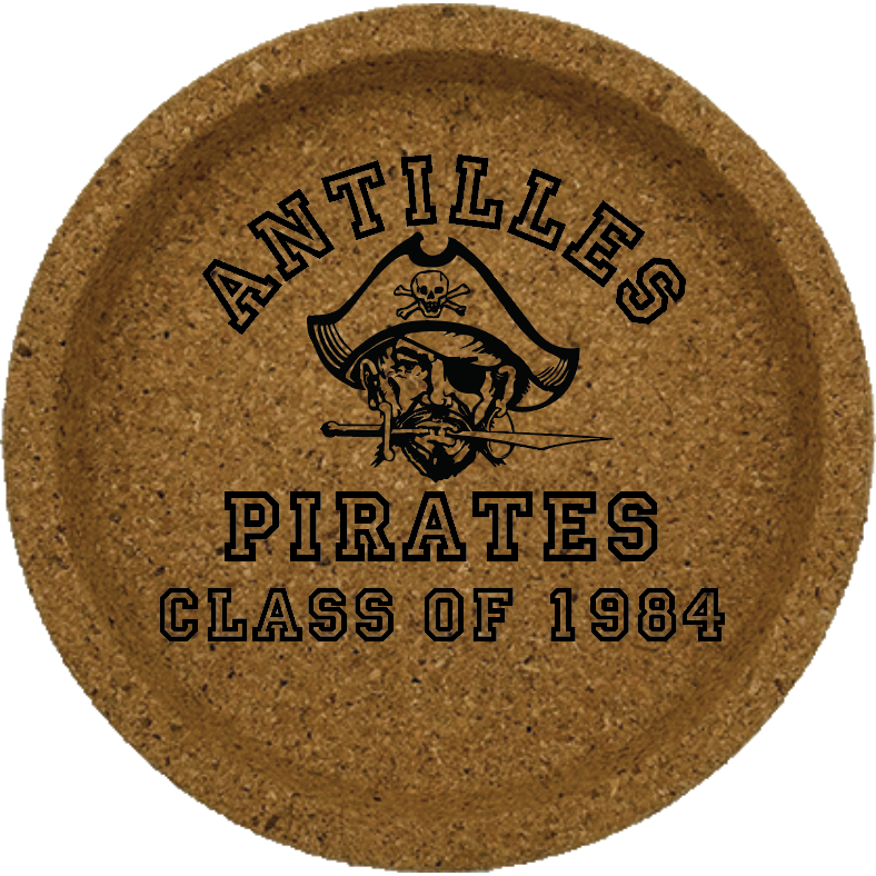 Antilles High School Pirates Class of 1984 Cork Coaster Set