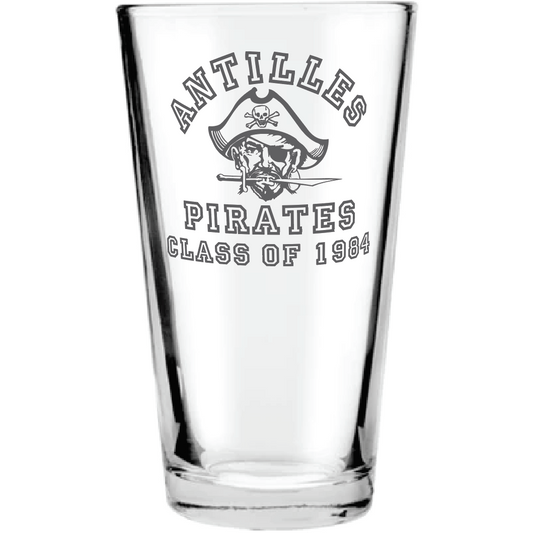 Antilles High School Pirates Class of 1984 Pint Glass