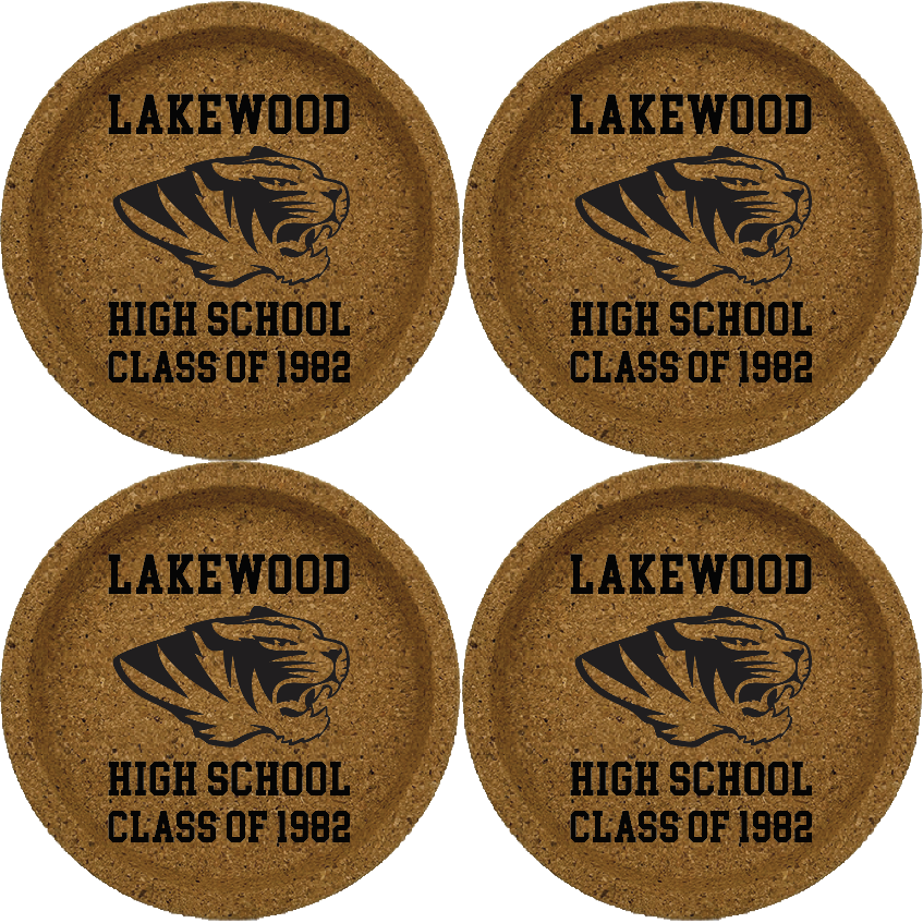 Lakewood High School Cork Coaster Set