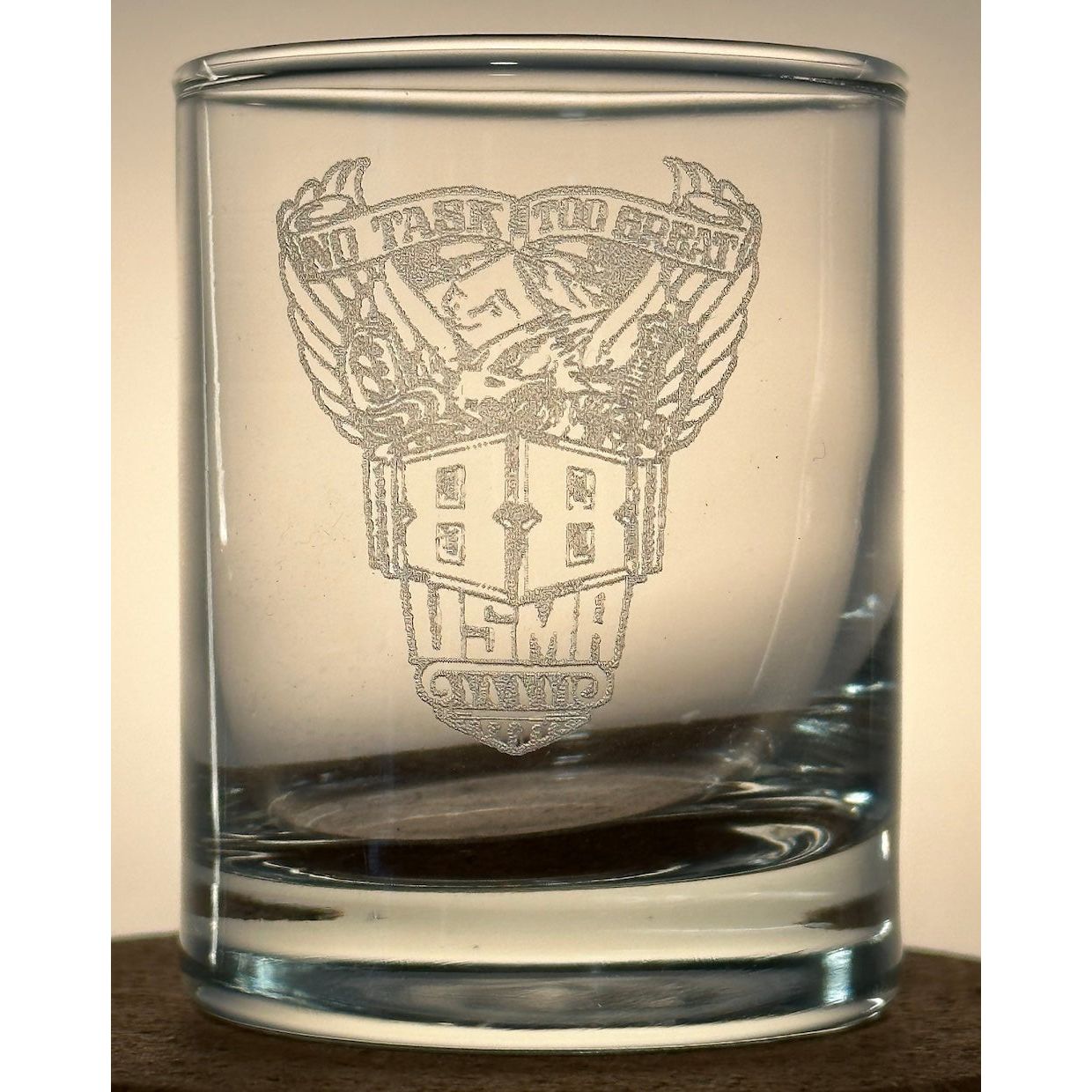 USMA '88 Old Fashioned Glass - Gold Camp Engraving